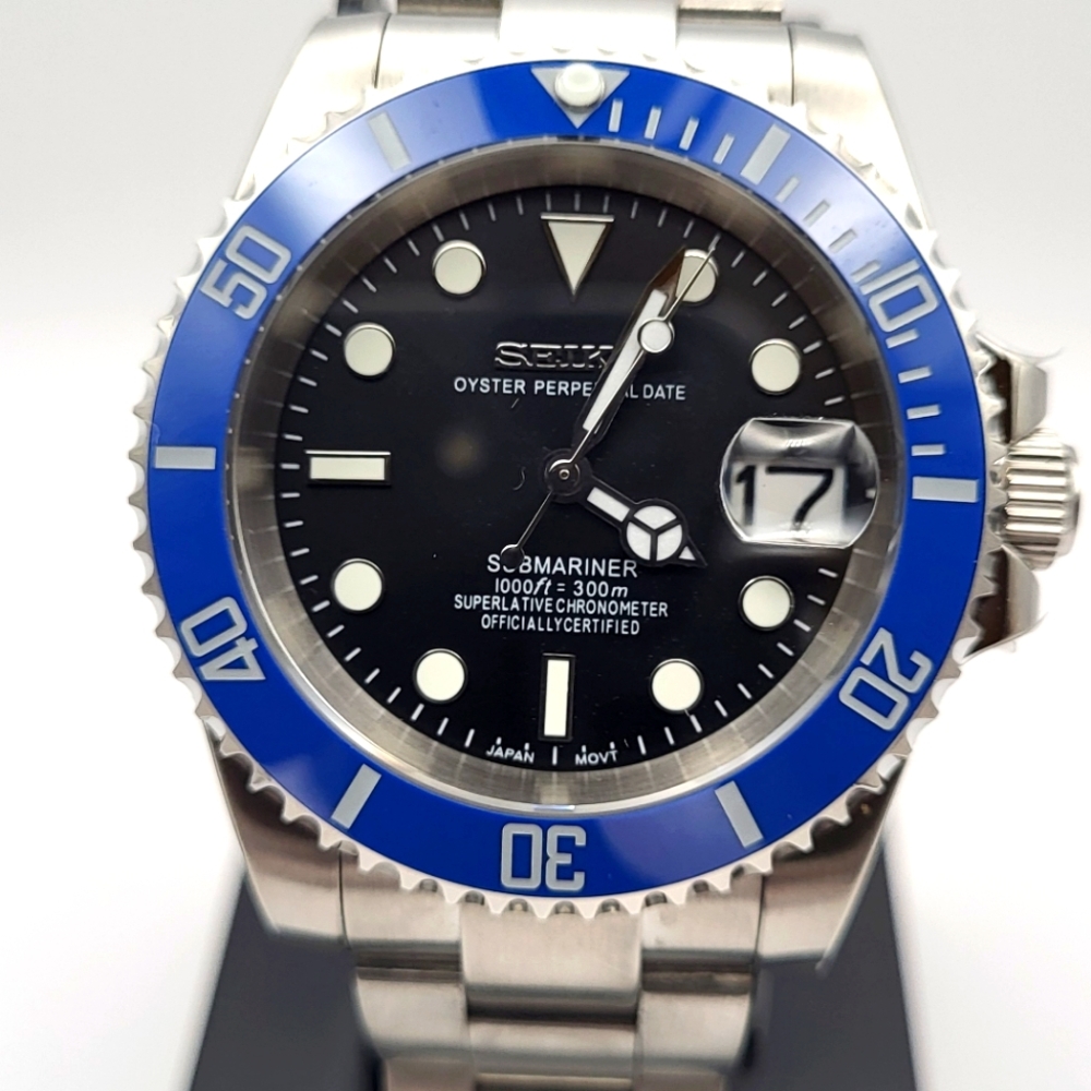 New Custom 40mm SeikoMod Automatic Watch Dive Watch
